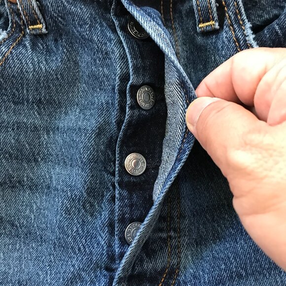 Levi's Ribcage Straight Ankle Jeans Women 27 Blue Button Fly Medium Wash Stretch - Picture 12 of 15